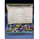 1953 Coronation Tin Box with Cap Badges etc