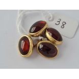 A pair of cabochon cufflinks 9ct 11 gms