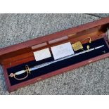 A high quality dress sword 25th Anniversary Commemorative No.09/100 with silver gilt mounted