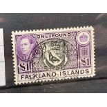 FALKLANDS SG163 (1938). Set top value. V fine used. Cat £75