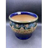 A Royal Doulton blue ground Jardinière, 9" diameter, (chip to base)