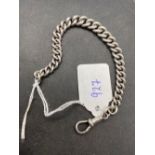 A small silver albert chain, marked on each link, 7” long