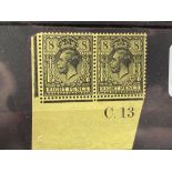 GB SG 391 (1917) 8d black/yellow buff UM corner pair, C13 (Somerset) Cat £80 plus plus