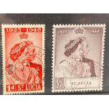 ST LUCIA SG 144-45 (1948) SW pair Fine used Cat £38