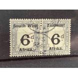 SOUTH WEST AFRICA D20 (1924) Horizontal pair. Fine used cat £42