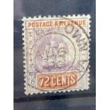 BRITISH GUIANA SG249 (1907) 72c value Fine used Cat £75