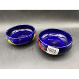 A pair of Moorcroft shallow bowls, 5” diameter