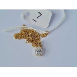 A 9ct white stone necklace 1.5g inc