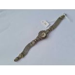 Silver and marcasite mounted ladies fancy wrist watch