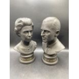 A pair of Royal Doulton Busts of Queen Elizabeth and the Duke of Edinburgh 1972, No. 412 of 750, 11"