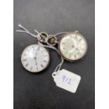 Two ladies silver fob watches, one by Gatmbart Geneve and one by Fattorini Stockport