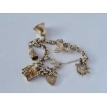 Silver charm bracelet, total weight 31g