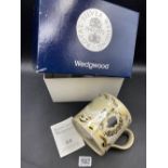 A boxed Wedgwood large commemorative mug for Prince Phillip and the Queen, for the silver wedding