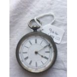 A large silver chronograph pocket watch AF