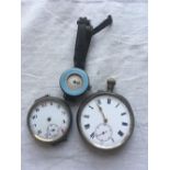 A silver gents pocket watch and two wrist watches