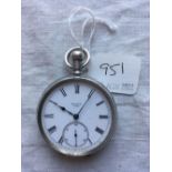 A silver gents ELGIN pocket watch with seconds dial