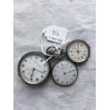 A gents silver pocket watch one midi size pocket watch and one fob watch