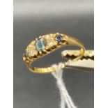 A sapphire & diamond gold ring size S