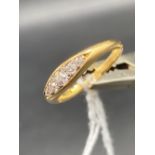 A five stone diamond ring in 18ct gold size N 3.8g inc