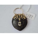 A antique silver gilt locket pendant