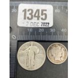 USA dime 1905 S and quarter 1926