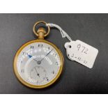 A gents rolled gold pocket watch with seconds dial