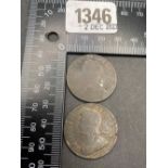 Half-penny 1736 and 1757