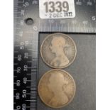 Two bun pennies 1888 and 1892