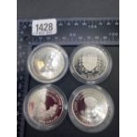 Four silver proof ccrowns