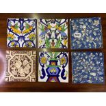 Six various Dolton and other tiles