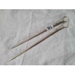 Early 18th Century Colonial Meat Skewers, with Ring Terminals by G & co. 11” long