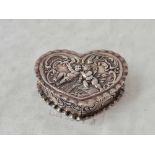 Small heart shaped box with Cherubs 2 inch wide