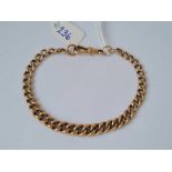 A antique rose gold curb link bracelet with dog clip 9ct 8.4 gms