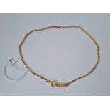 A BAR LINK NECK CHAIN 14CT GOLD 14 INCH 13 GMS