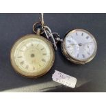 A gents silver pocket watch and a metal example
