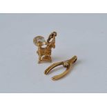 Two 9ct charms 1.4 gms