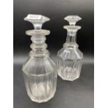 A pair of Victorian cut glass decanters with stoppers