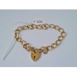 A bracelet with padlock clasp 9ct 9.3 gms