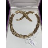 A THREE STRAND GOLD WOVEN NECKLACE 9CT BOXED 12 GMS