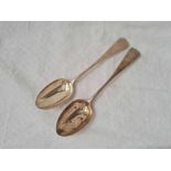 Pair of Victorian OE pattern crested dessert spoons. London 1875. by G A 89 gms