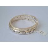 Two heavy silver bangles 90 gms