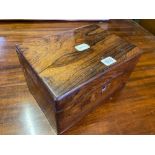 A rose wood box with inlaid MOP 11 inches wide