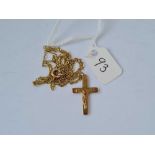 A 9ct cross necklace 18 inch 2.9 gms