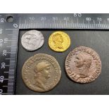 Four replica Roman coins