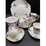 A art deco Stafford autumn pattern tea set of 20 pieces