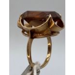 A large stone dress ring 9ct size L 7 gms