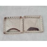 Pair of Victorian pin dishes,3" wide, Birmingham 1896/7, 101g