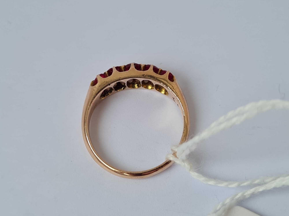 A Victorian five stone ruby ring 15ct gold size M 2.4 gms - Image 4 of 4