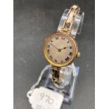 A LADIES ROLEX WRIST WATCH 9CT WITH 9CT EXPANDING STRAP W/O