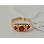 Victorian ruby & diamond ring in 18ct gold size R